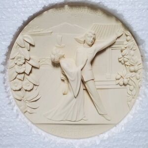 Madama Butterfly collectors plate hand carved Ivory Alabaster grand opera